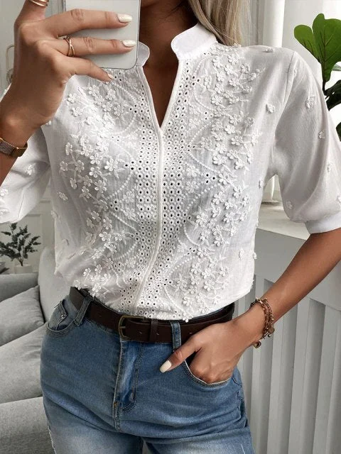 Casual Chic Plus Size White Blouses