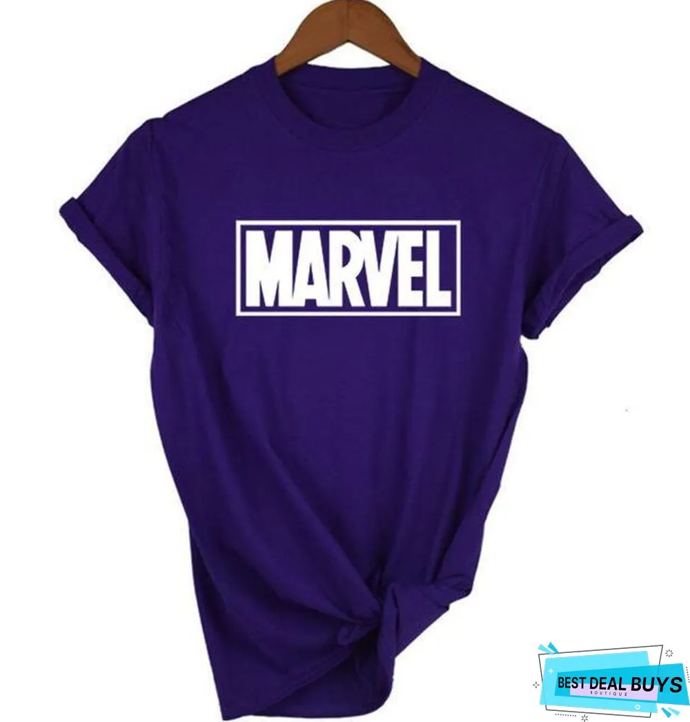 Women Short Sleeve T-Shirt O-Neck Cotton Super Hero Tops Tee