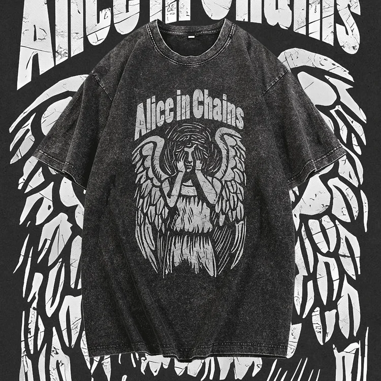 Davidhawaii100% Cotton Casual Vintage Rock Angel Street T-Shirt - 100% Cotton