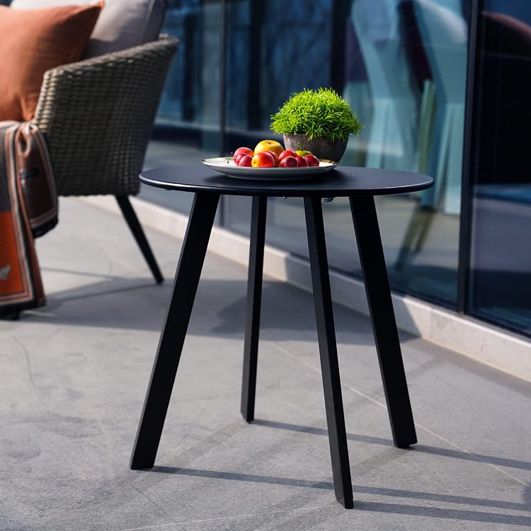 Grand Patio Steel Patio Side Table, Weather Resistant Outdoor Round End Table