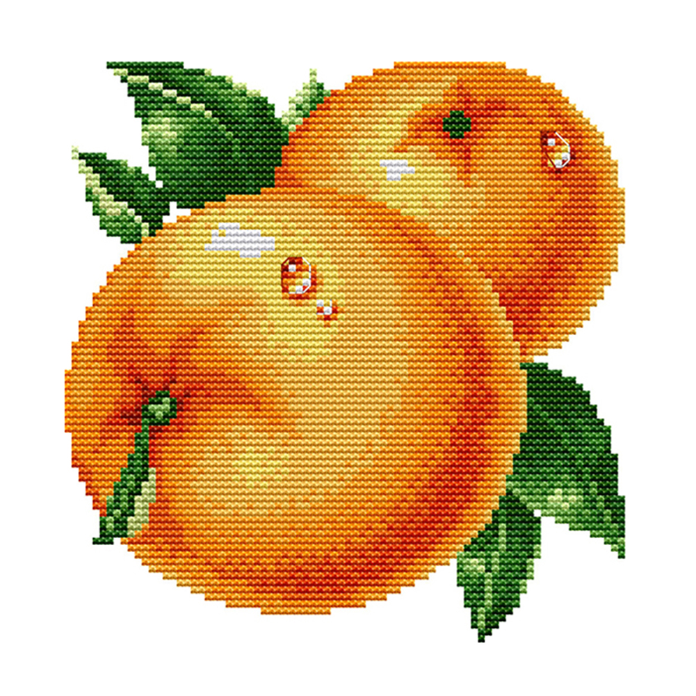 

Drop Orange - 14CT Stamped Cross Stitch - 20*21CM, 501 Original