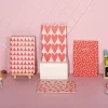 8PCS Loving Pink Red Hearts A5 / B5 Girls Portable Writing Paper Notebooks Valentine Diary Meeting Stationery Boutique Gift