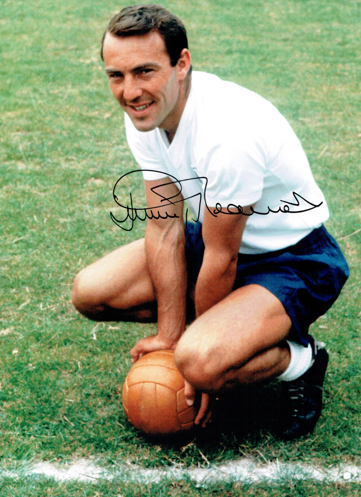 Jimmy GREAVES Signed Autograph England & Spurs Legend 16x12 Photo Poster painting AFTAL RD COA