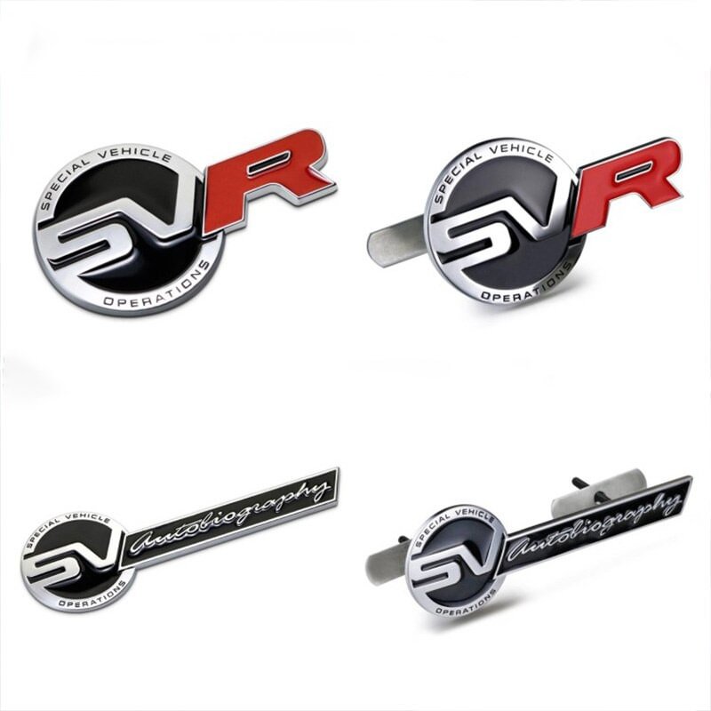 1Pcs Metal Sticker SV SVR Badge Emblem Decals For Range Rover Evoque Defender Discovery voiturehub dxncar