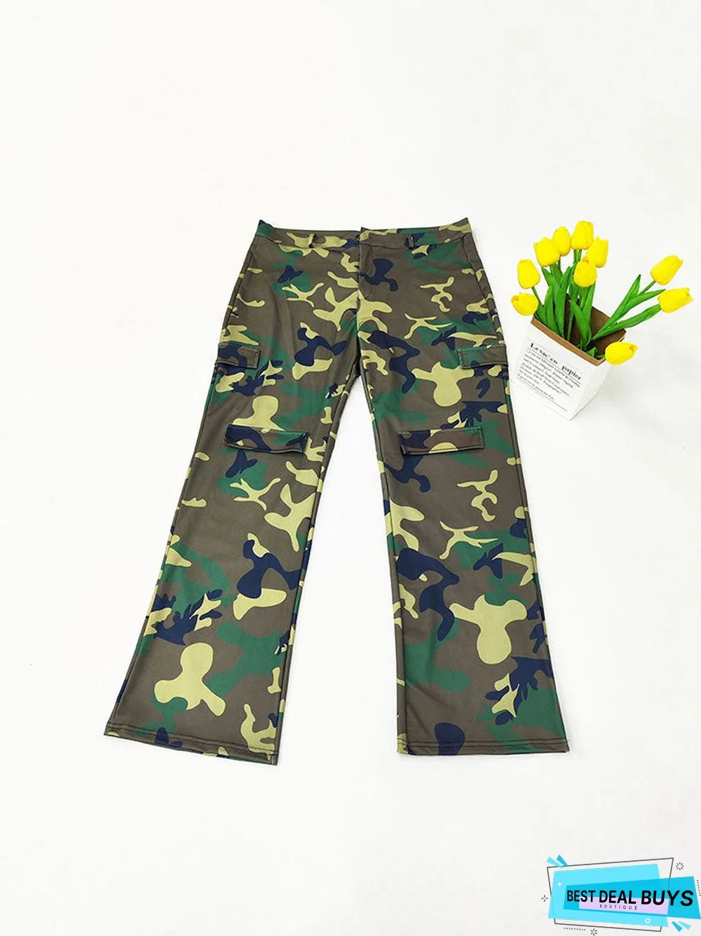 Plus Size Camouflage Print Long Pants