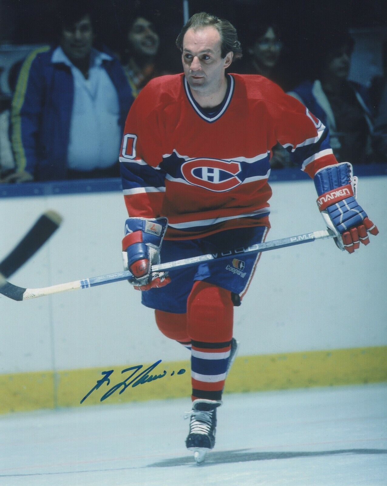 GUY LAFLEUR SIGNED AUTOGRAPH RARE MONTREAL CANADIENS ACTION 8X10 Photo Poster painting PROOF #2