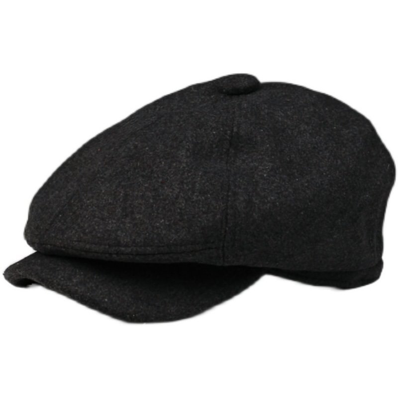 Autumn and winter men's octagonal painter hat street casual hat British fan men's outing newsboy hat female short brim painter hat / [viawink] /