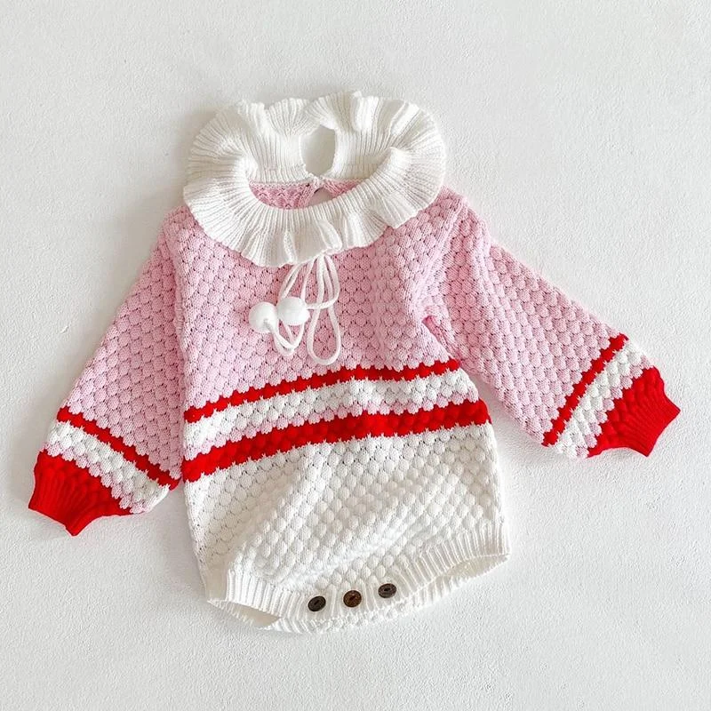 Spring Baby Clothes Girls Romper Autumn Long Sleeve Baby Girl Knit Hollow Out Rompers Baby Jumpsuit Baby Clothes