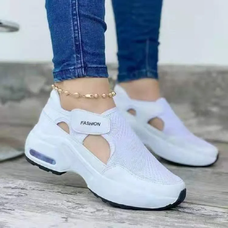 Zapatillas Mujer 2021 Fashion Breathable Mesh Platform Sneakers Round Toe Wedge Casual Sports Shoes Comfort Flats Basket Femme