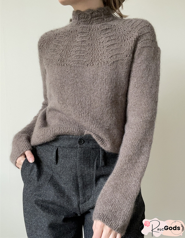 Crew Neck Yarn/Wool Yarn Tight Sweater