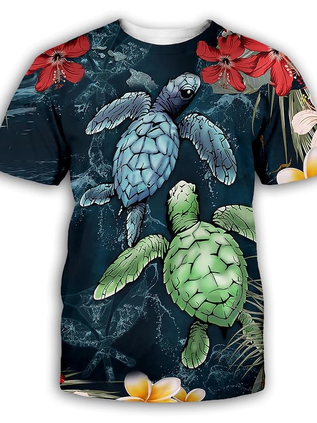Men's T shirt 3D Print Graphic Round Neck Party Daily Print Short Sleeve Tops Exaggerated Rainbow