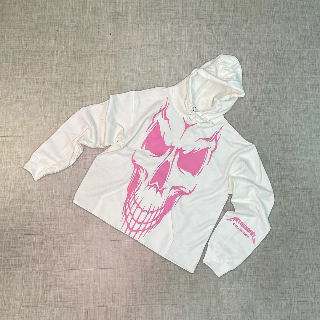 Fashionable Street Style Grimace Pattern Long Sleeve Hoodie