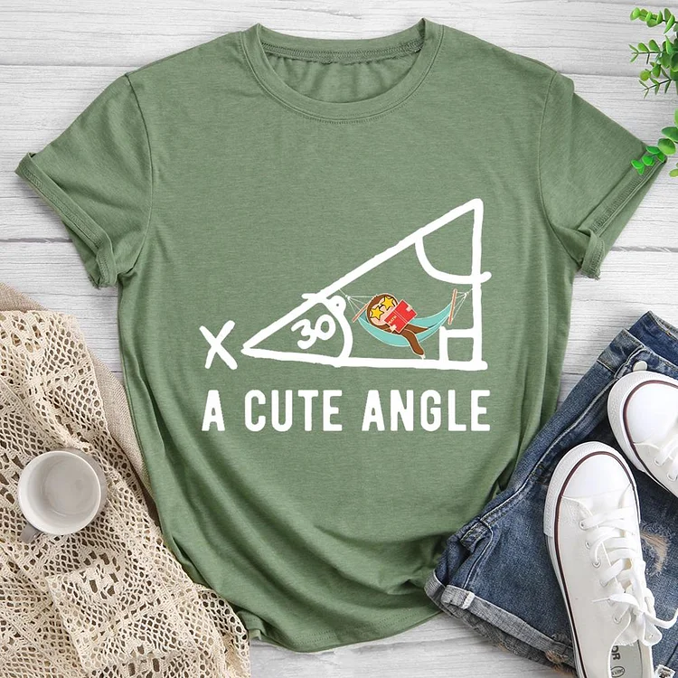 A cute angle Round Neck T-shirt