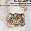 (US Local)DIY Flowers Diamond Art Wooden Coin Pouch with Chain 5D Diamond Painting Purse