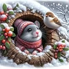 Mouse In A Tree Hole-11CT Stamped Cross Stitch 40*40cm/15.75*15.75in tapestrymarket