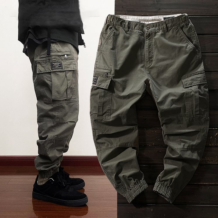 American Heavy Multi-pocket Zipper Casual Pants
