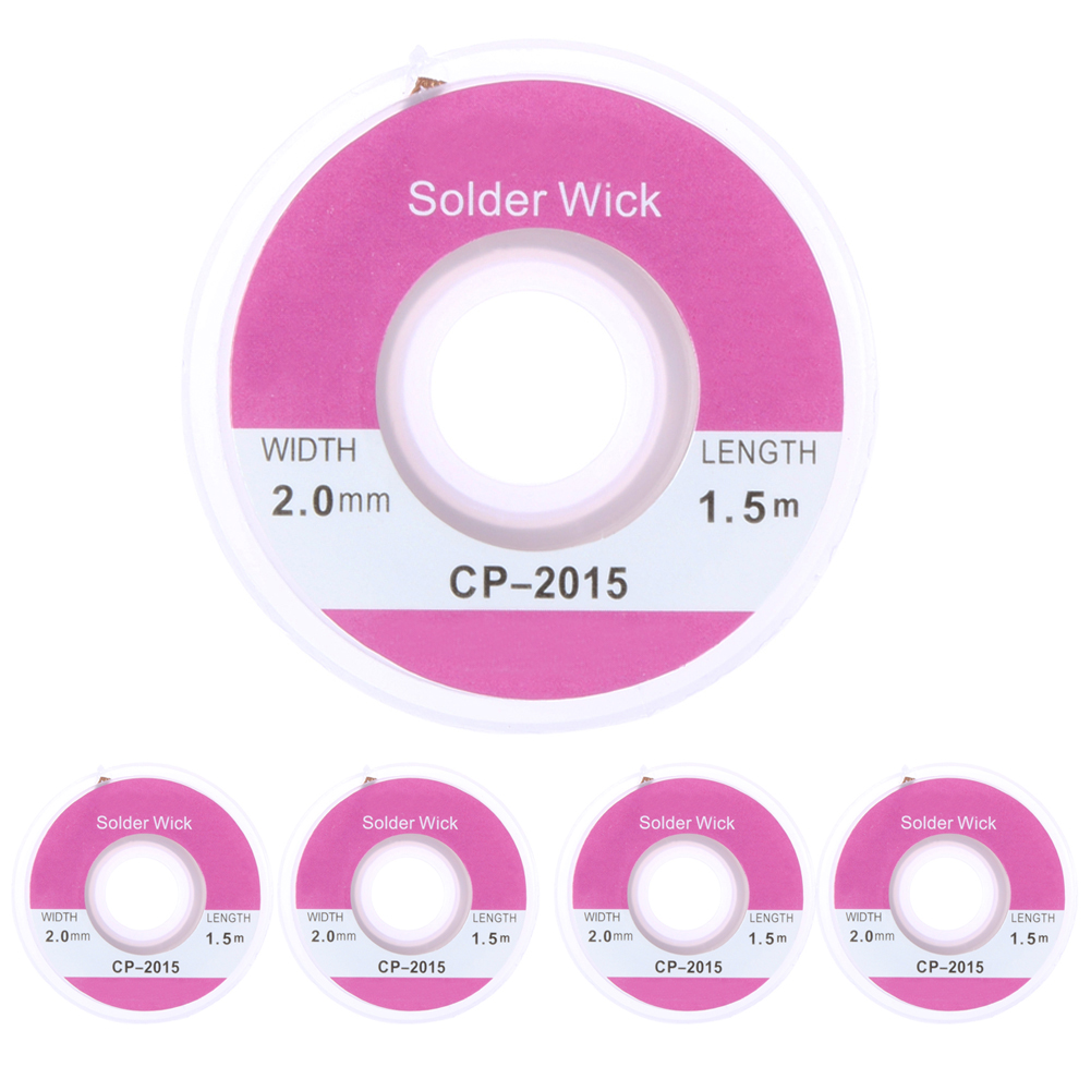 

5Pcs 5Ft 2.0Mm Desoldering Braid Solder Remover Sucker Flux Wick Cable Wire, 501 Original