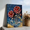 (30x40cm)DIY Pearl Painting Framed Rose Flower Handmade Pearl Material Art Kit Living Room Decor