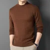 Men's half turtleneck solid color wool sweater