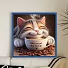 Winter Coffee Cat-11CT Stamped Cross Stitch 50*50cm/19.69*19.69in