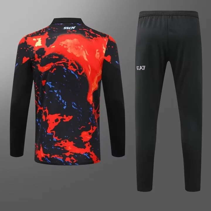 2023/24 Naples half-pull training suit red 1:1 Thai quality suit