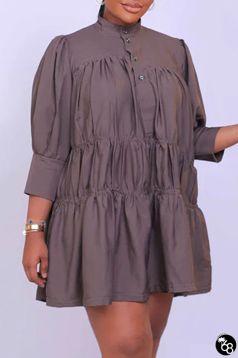Purple Casual Solid Patchwork Half A Turtleneck A Line Dresses | 168DEAL