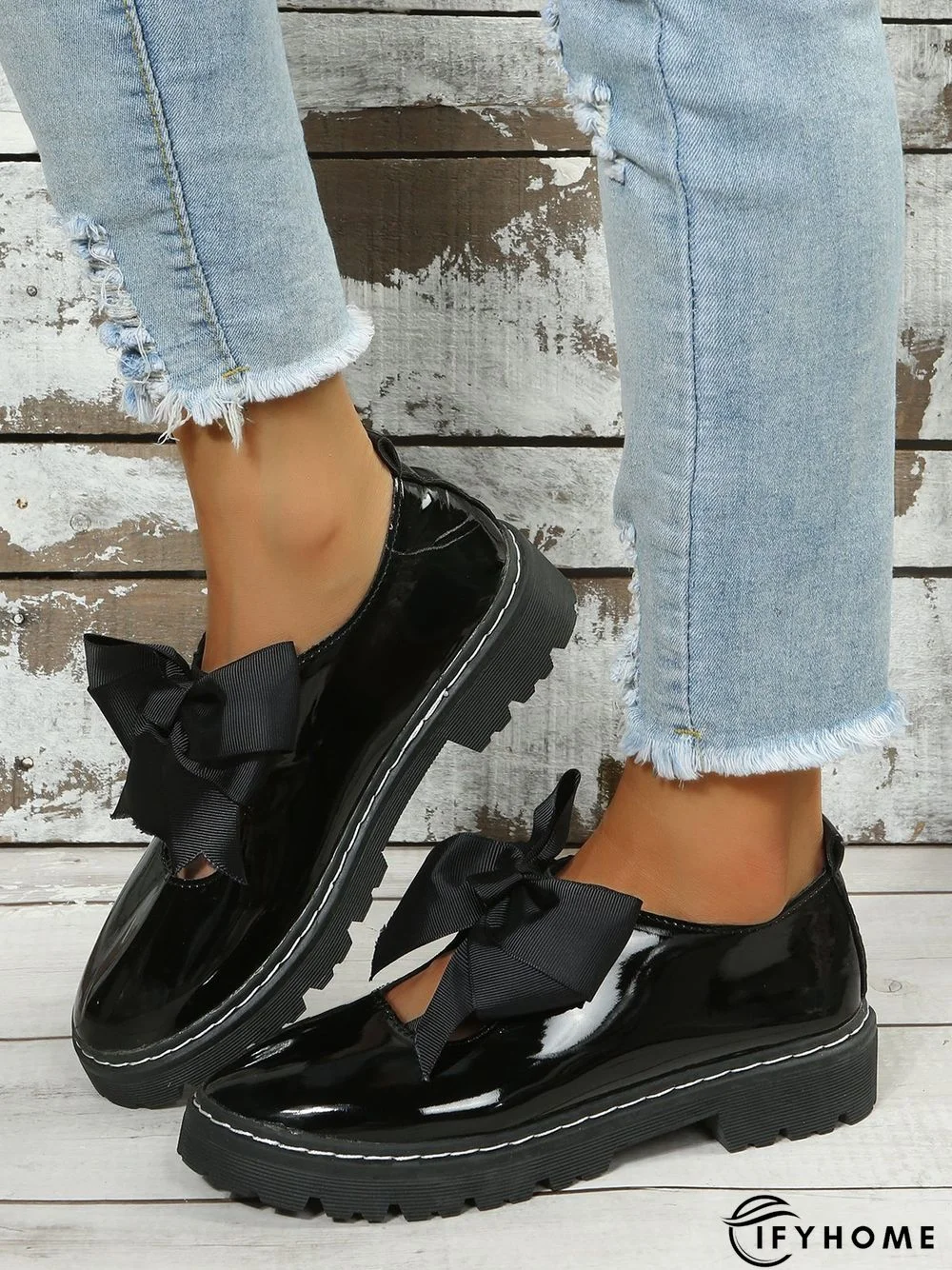 Women's Bow Decor Hollow out Slip On Mary Jane Shoes | IFYHOME