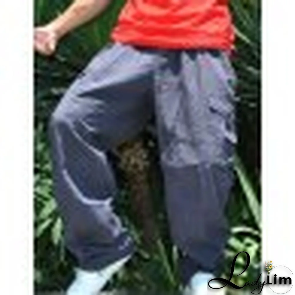 Men's Buckle Belt Loose Cago Pants