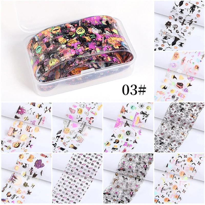 10Pcs/Bag Marble Nail Art Transfer Foil Sticker Flower French Tip Wraps Adhesive Decals Nails Decoration Manicures Accessories-Nail Inspo
