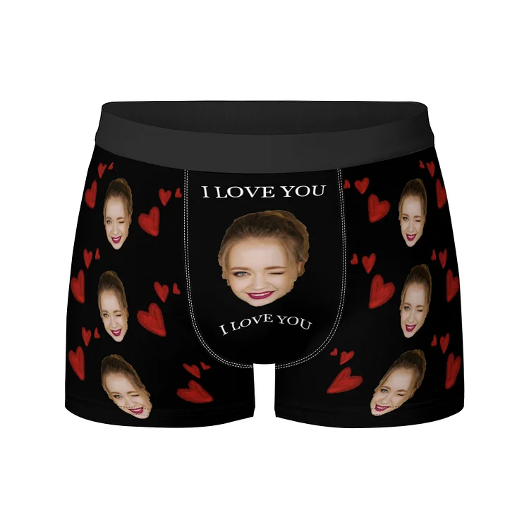 #Best-selling latest customized face men's pocket boxer briefs love multi-color personalized men's boxer briefs Valentine's Day gift