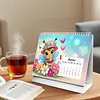 Animal 2027 DIY Paper Diamond Painting Calendar Set Special Shaped Drill Monthly Flip Tabletop Calendar Kit Handmade for Adults Beginners Gift Home Office Decor