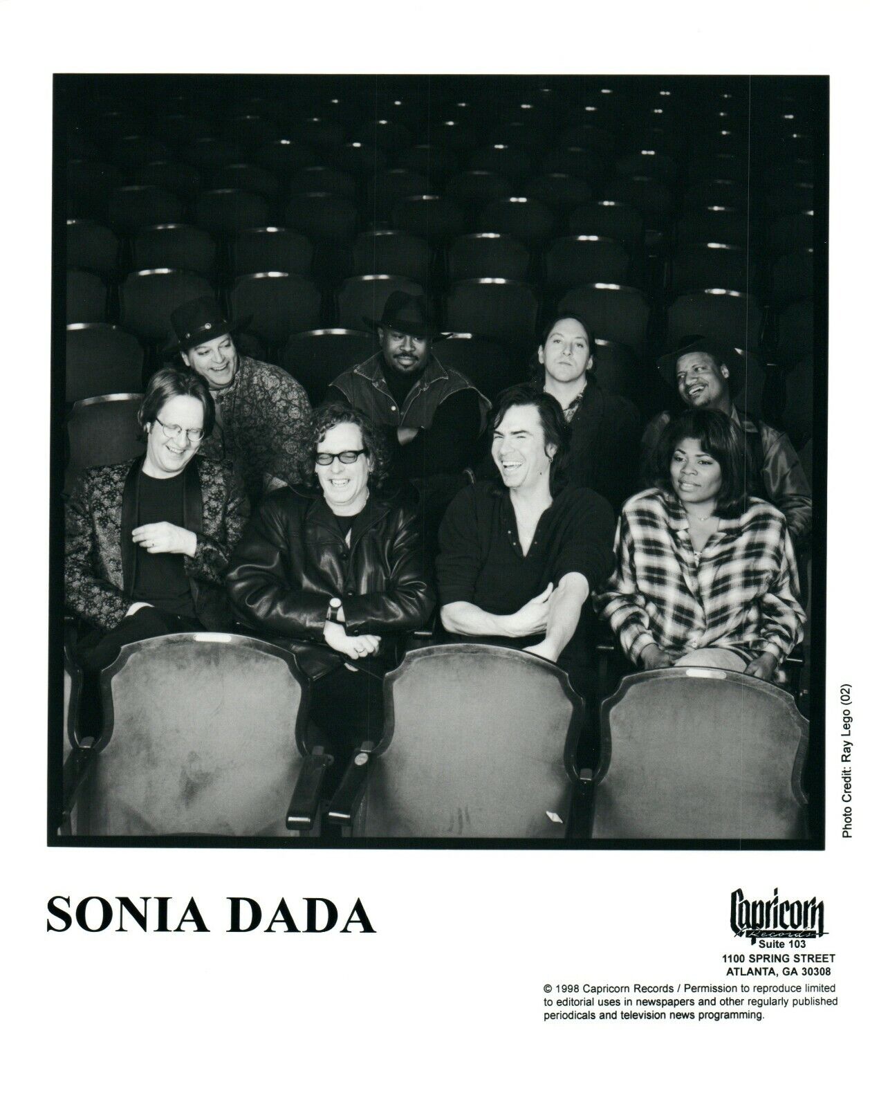 SONIA DADA Rock Blues Soul Music Band 8x10 Promo Press Photo Poster painting Capricorn Rec 1998