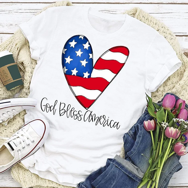 USA American Flag heart T-shirt-018461-Annaletters