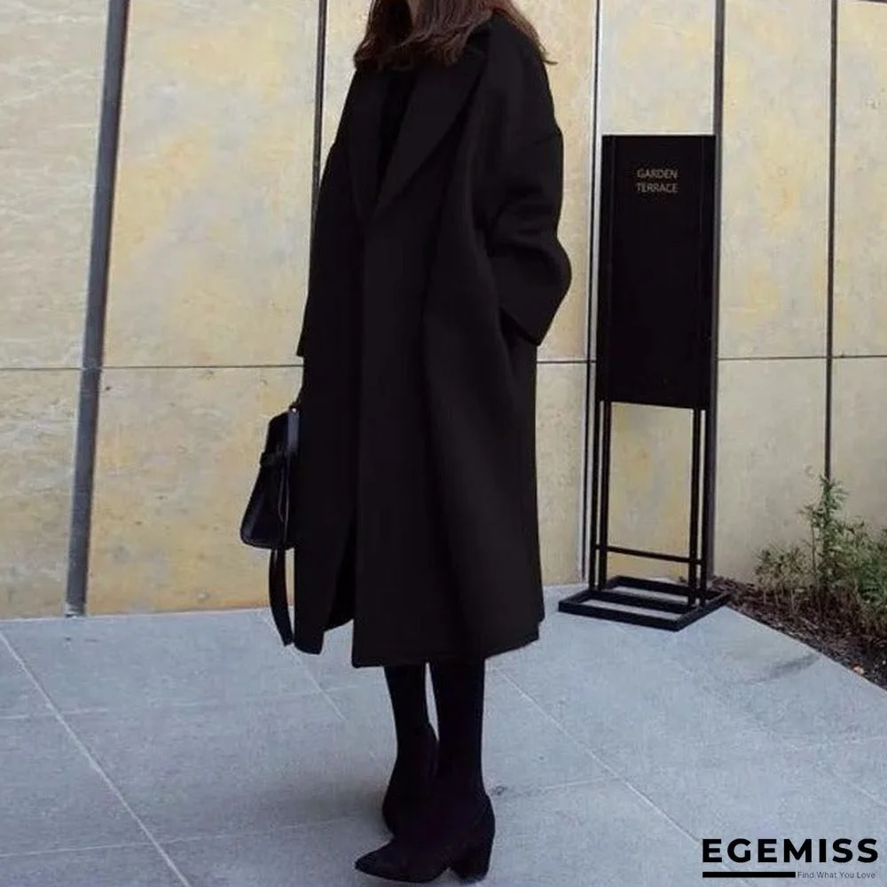 Autumn And Winter Woolen Loose Medium and Long Coat Women | EGEMISS