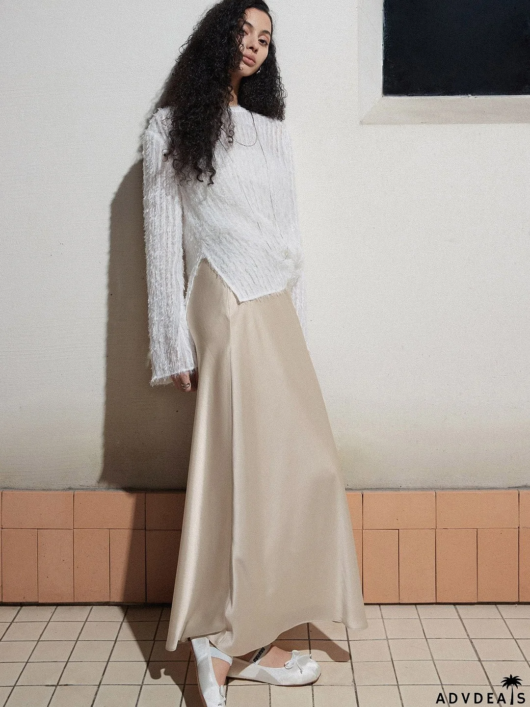 Elegant Stain Graceful Long Skirt
