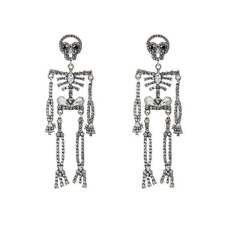 1 Pair Drop Earrings For Women's Halloween Street Gift Alloy Drop Skull