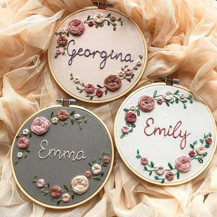 Personalize Floral Name Embroidery Kit