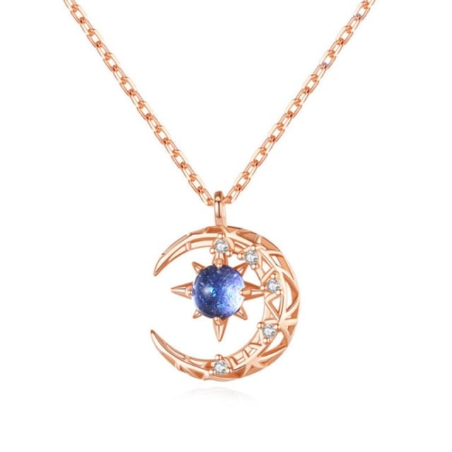YOY-Fashion Light Of Stars And Moon Charm Necklace
