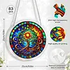 (25cm)DIY Acrylic Jigsaw Puzzle Window Hanging with Hanging Chain DIY Stained Glass Decoration Round Window Puzzle Decor for DIY Craft Project (Stained Glass Tree of Life)