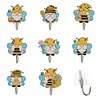 (US Only)8pcs 2D Flat Bee Gnome DIY Diamond Painting Art Hooks No Hole Punching Wall Art