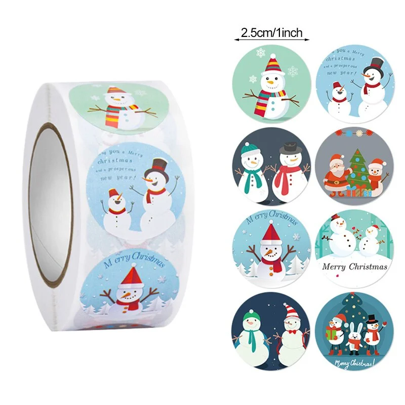 500pcs Merry Christmas Stickers Christmas Tree Elk Candy Bag Sealing Sticker Christmas Gifts Box Labels Decorations New Year