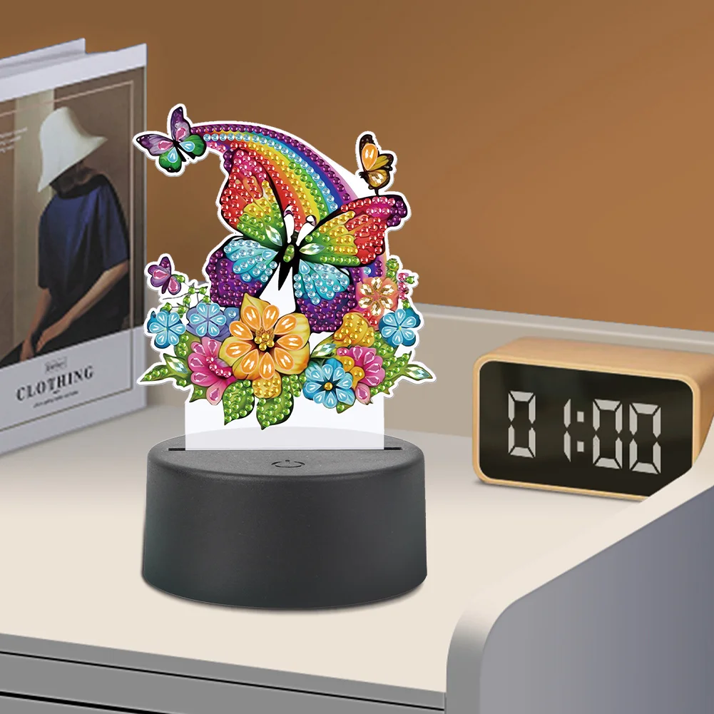 5D DIY Butterfly Diamond Painting Night Light Diamond Painting Lamp
