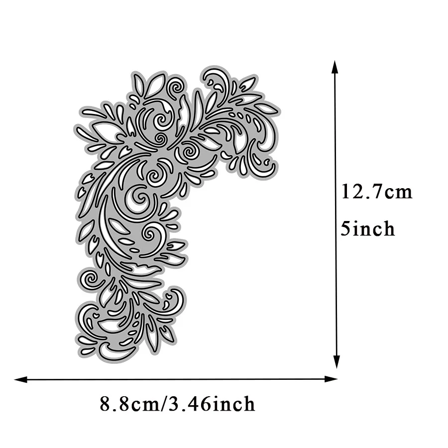 Nigikala AliliArts Metal Cutting Dies Large Flourish Corner diy Scrapbooking Photo Album Decorative Embossing PaperCard Die