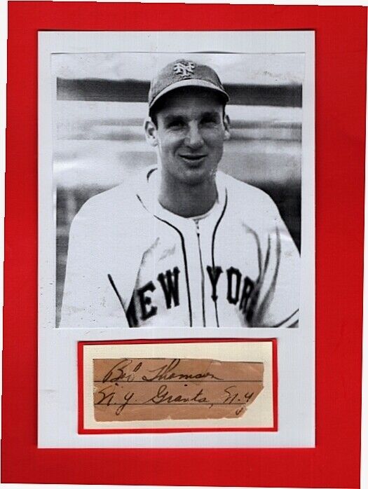 BOBBY THOMSON-NY GIANTS AUTOGRAPHED LETTER CUT W/Photo Poster painting-(d.2010)