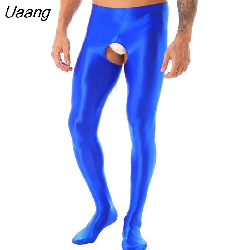 GENEMEN Collant Uomo Aperti Sensuali: Leggings Crotchless In Nylon E Poliestere Per Momenti Intimi (Rosa, Nero, Rosso, Grigio)