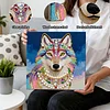 DIY Pearl Painting Wolf for Home Decor with Frame(25x25cm)