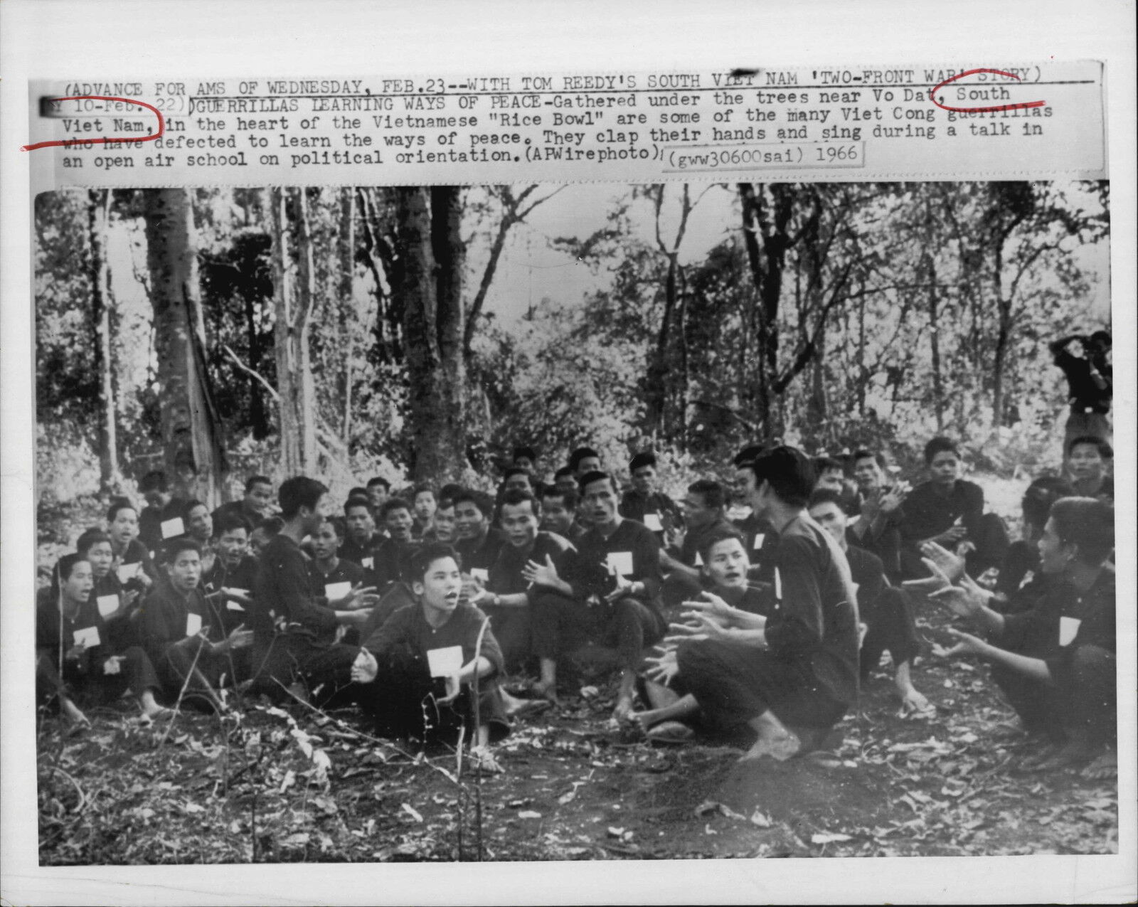 1966 Viet Cong Hearts and Minds speech Press Photo Poster painting Vo Dat South Vietnam