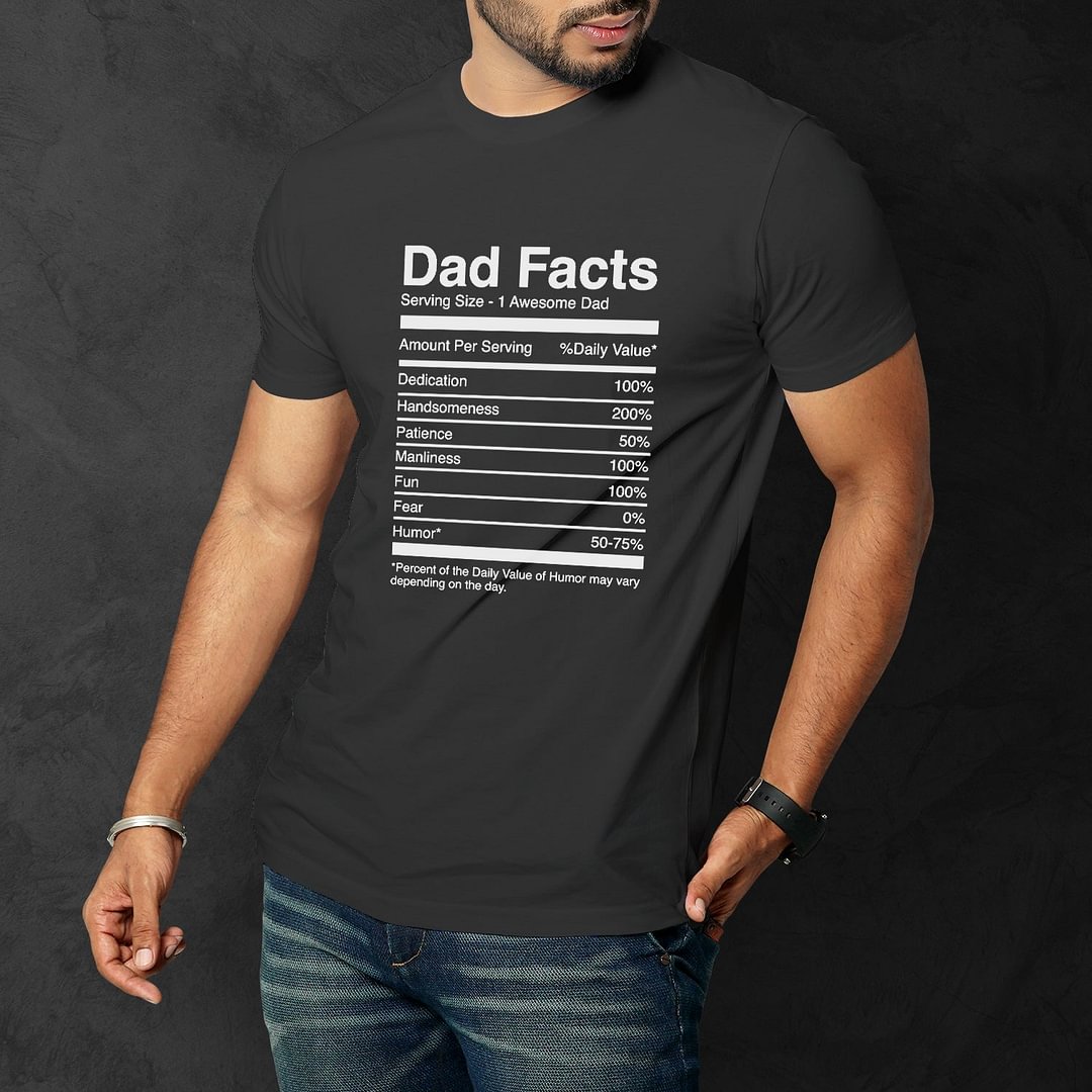 Funny Graphic Father's T-shirts Men's Dad Facts Tee