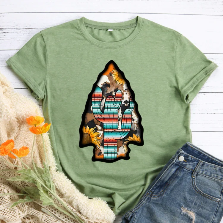 PSL-Nature Lover-Serape Cactus Arrowhead T-Shirt-012169