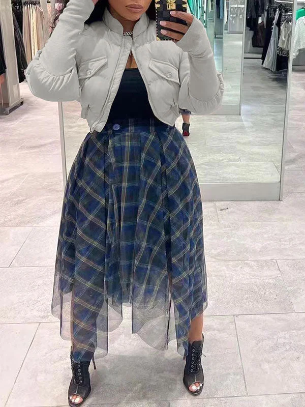 Plaid Sheer Skirt